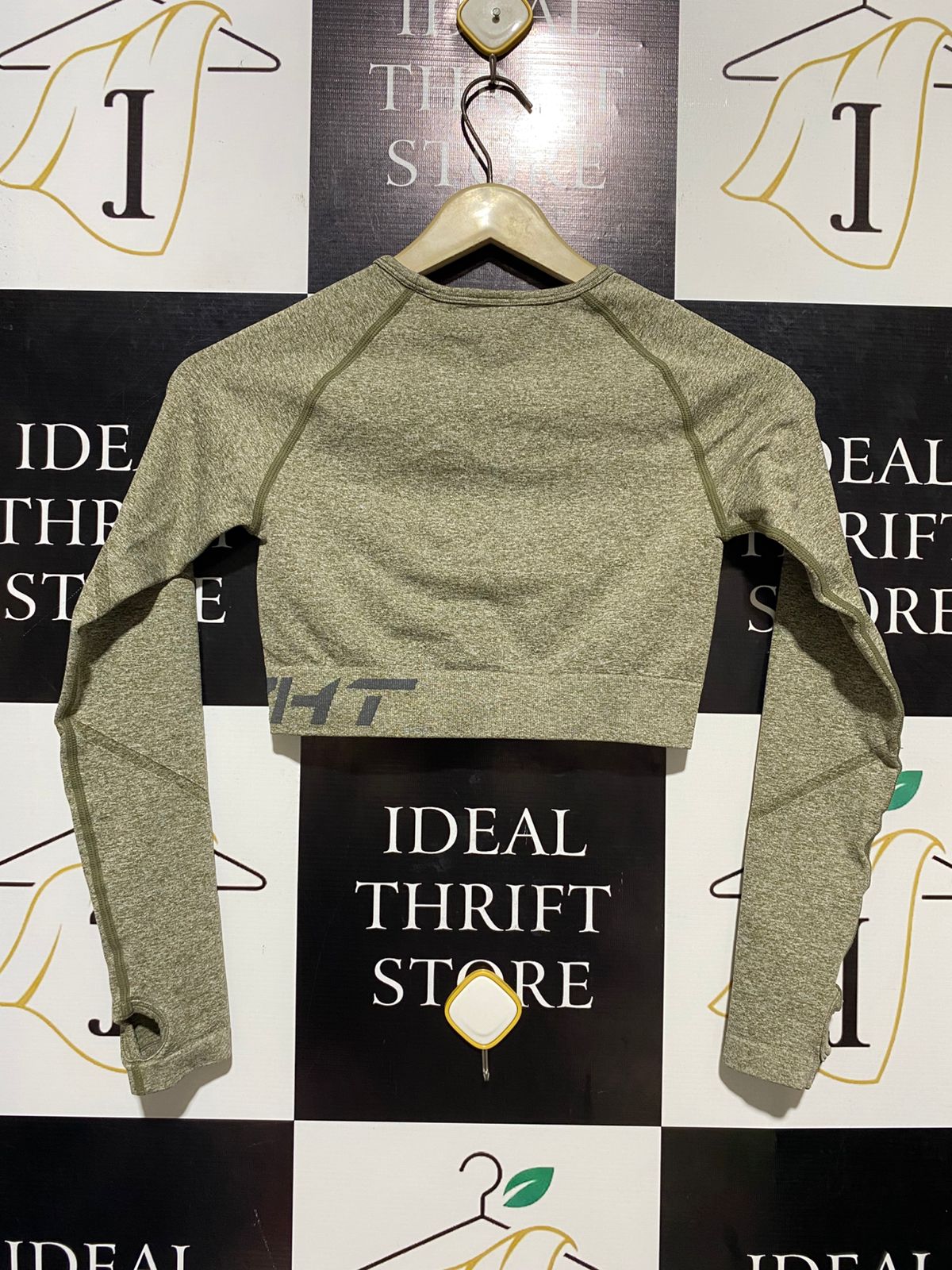 |S| BUST 13| B15| LONG SLEEVE SEAMLESS CROP TOP WITH THUMBHOLES