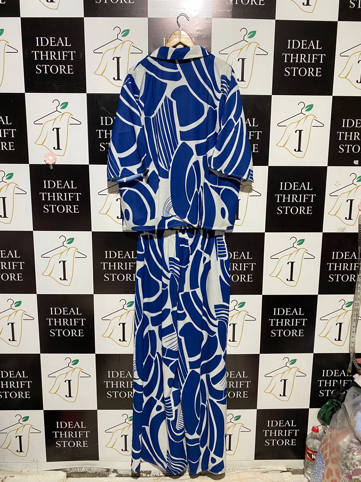 BOOHOO |L| B15| BOLD COBALT BLUE ABSTRACT CO-ORD SET