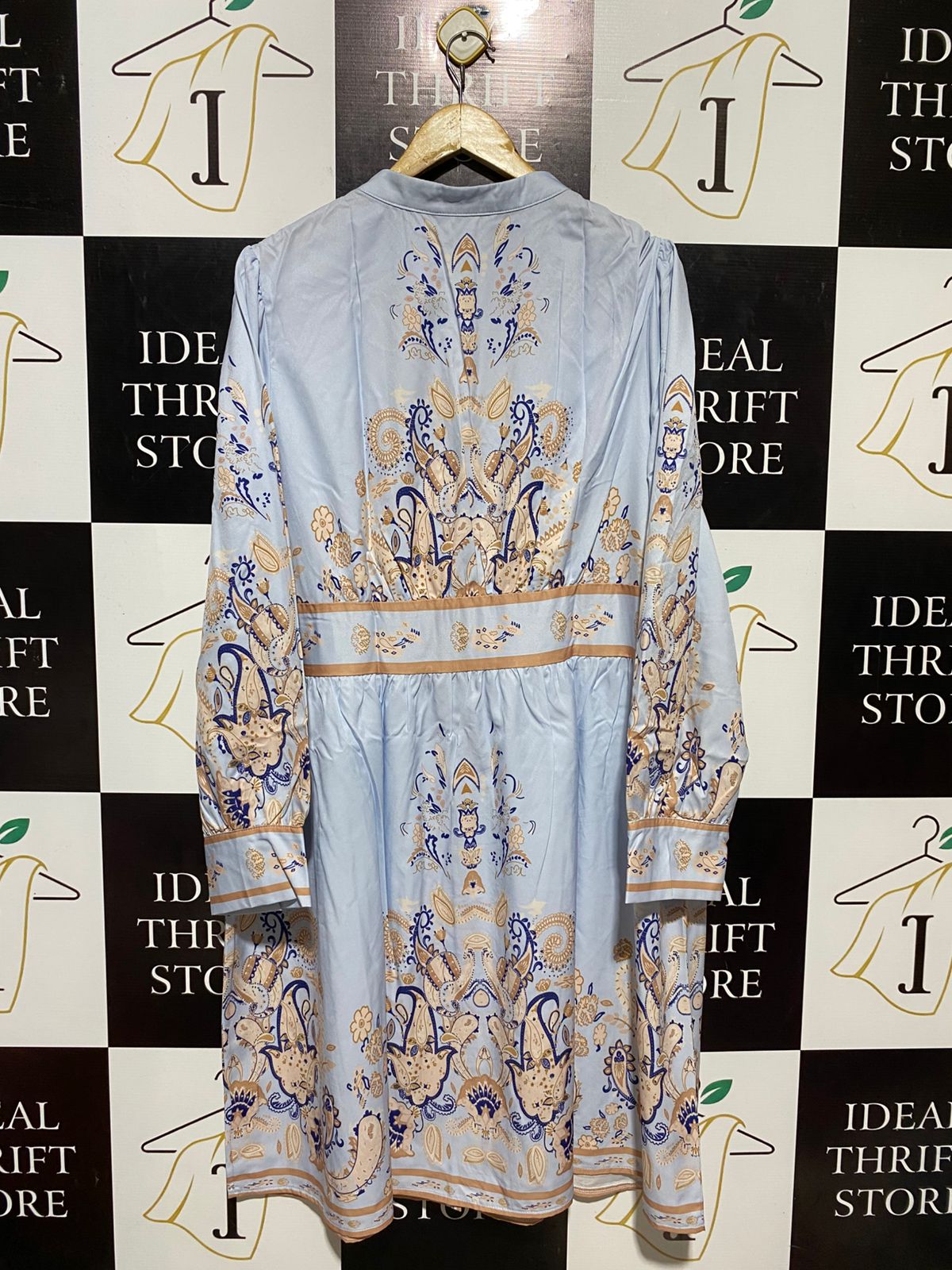 SHEIN CURVE |XXL| BUST 24| B16| BOHEMIAN PAISLEY PRINT BUTTON-DOWN MIDI DRESS
