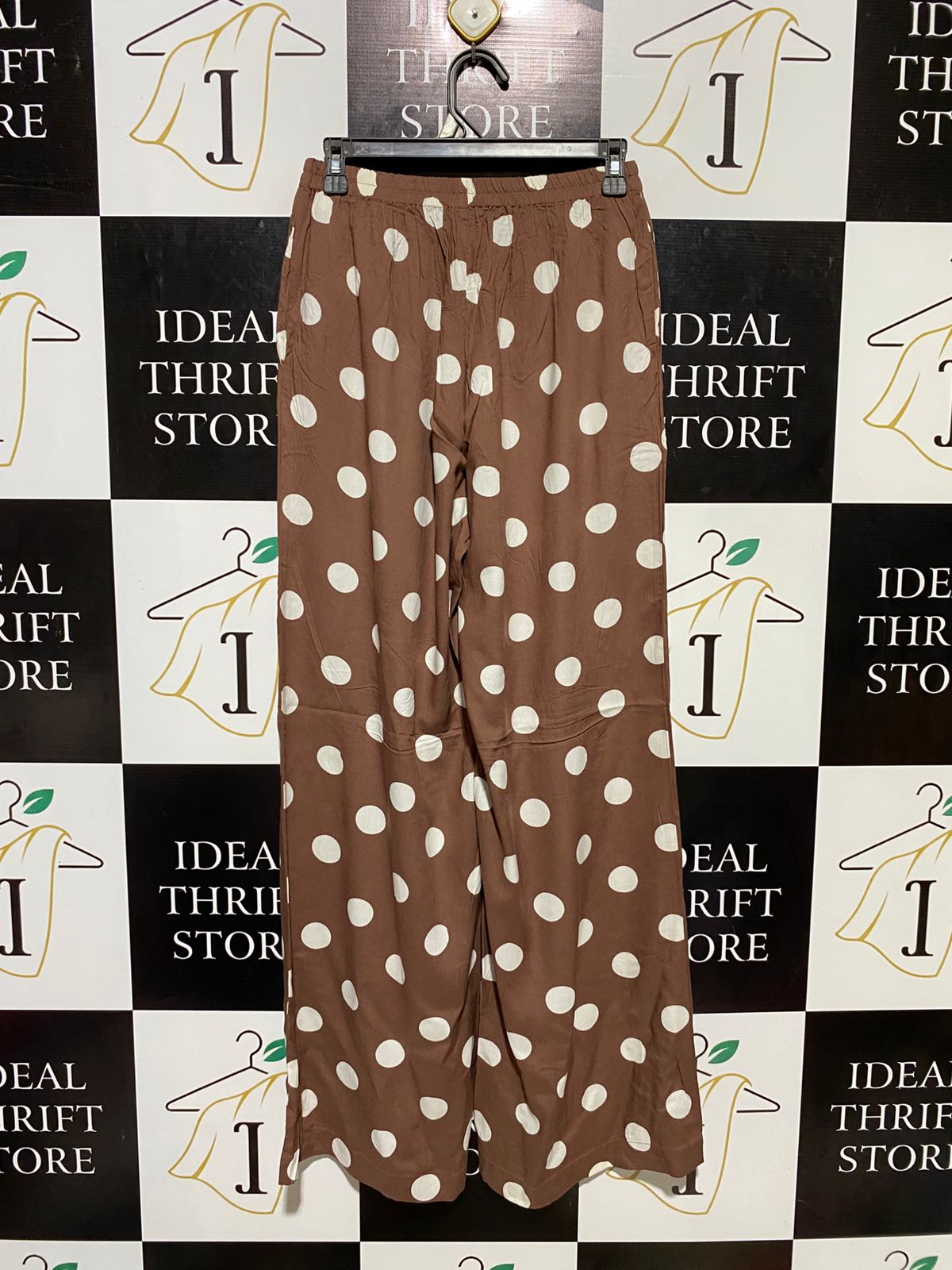 |S| WAIST 26| B17| POLKA DOT WIDE-LEG PALAZZO TROUSERS