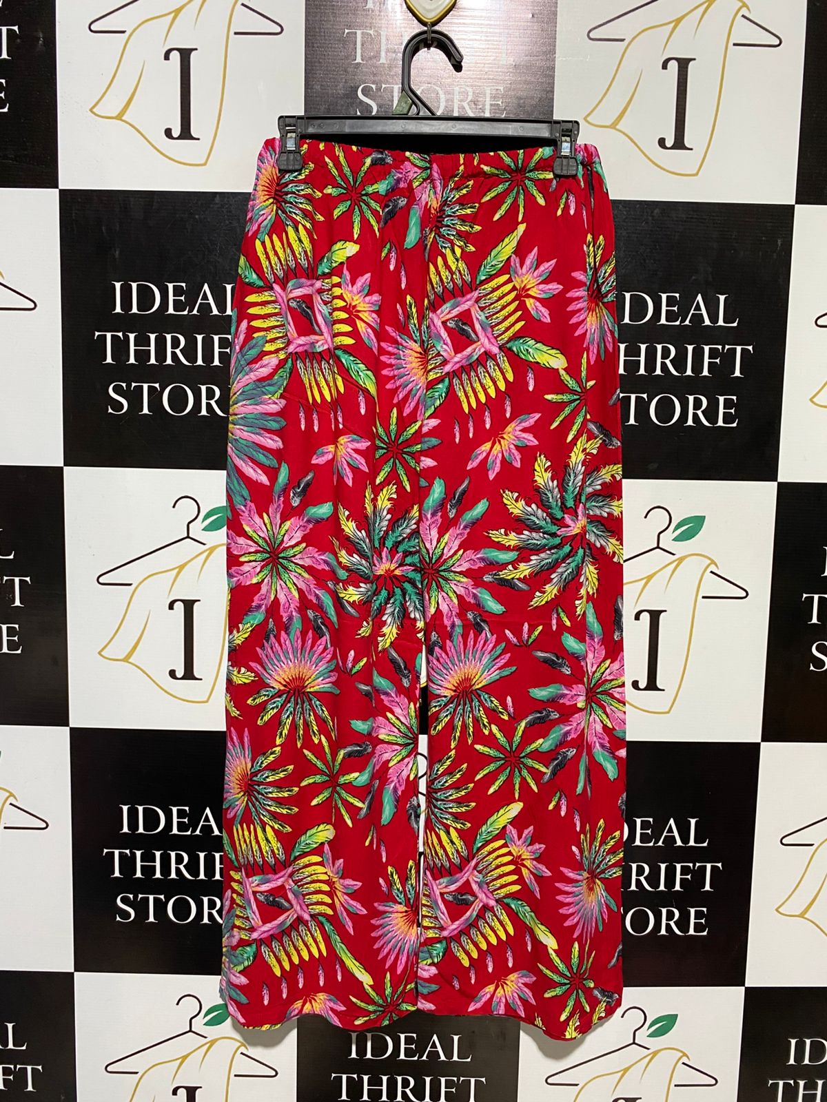 |M| WAIST 27| B17| VIBRANT TROPICAL FLORAL WIDE-LEG TROUSERS