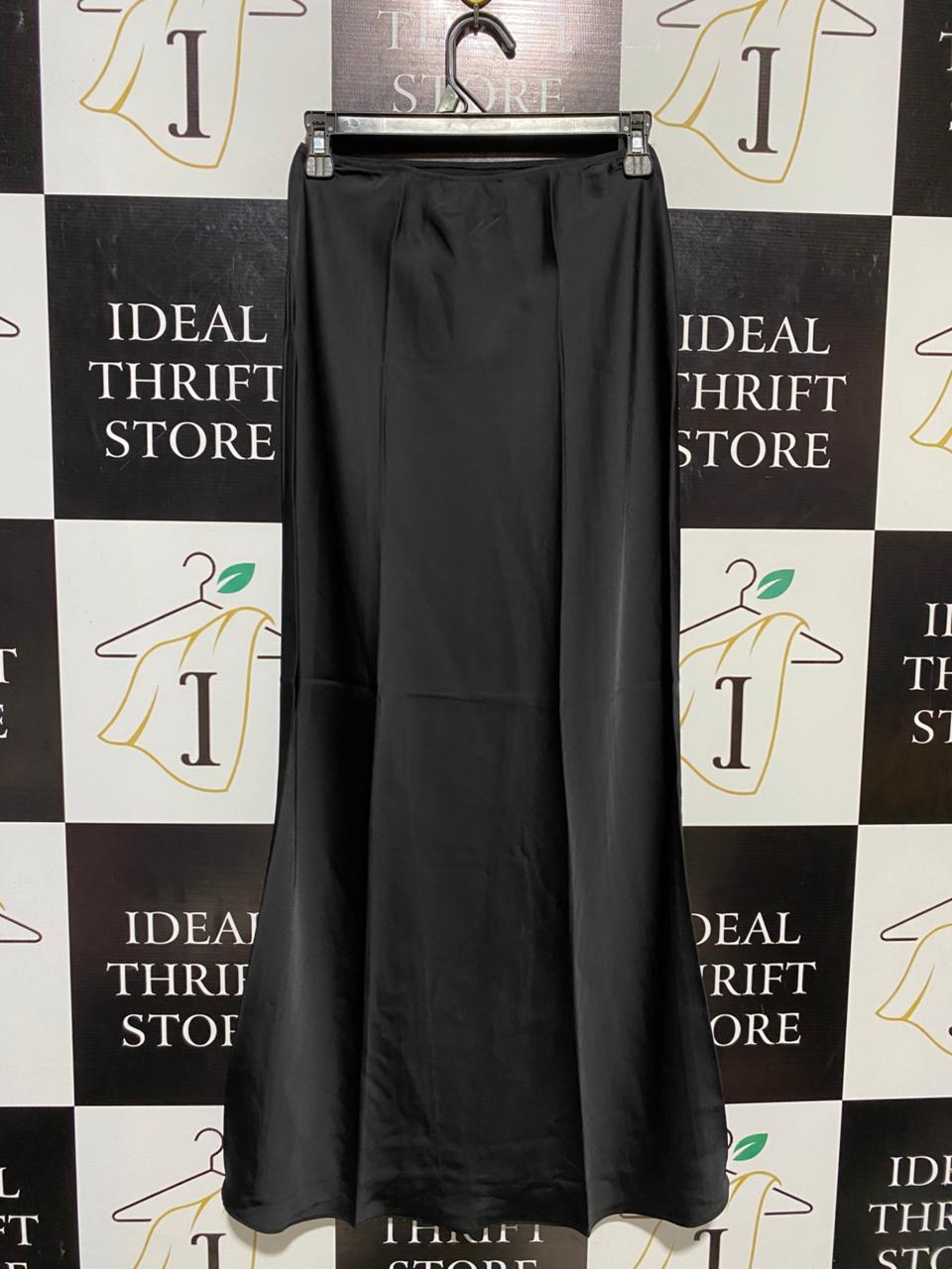 ASOS |S| WAIST 25| B17| ELEGANT BLACK SATIN MAXI SKIRT