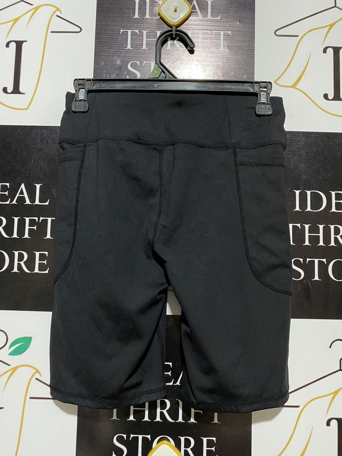 ANKO ACTIVE |S| WAIST 26| B17| CORE ESSENTIALS HIGH-WAISTED BLACK BIKER SHORTS WITH POCKETS