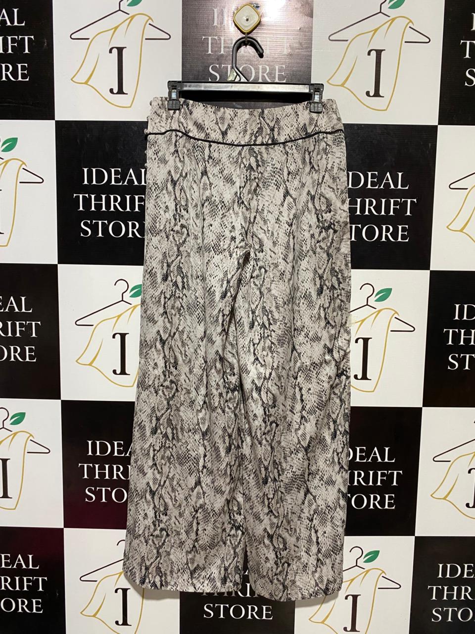 AUTOGRAPH |L| WAIST 30| B19| PRINT WIDE LEG HIGH WAISTED TROUSERS WITH SIDE BUTTON DETAIL