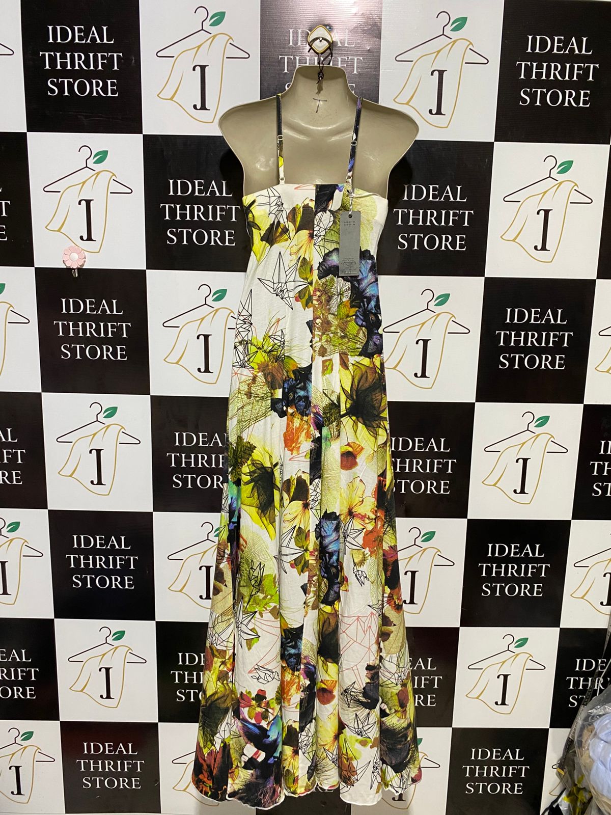 FIRETRAP |M| BUST 16| B18| MULTICOLOR TROPICAL FLORAL HALTER MAXI DRESS