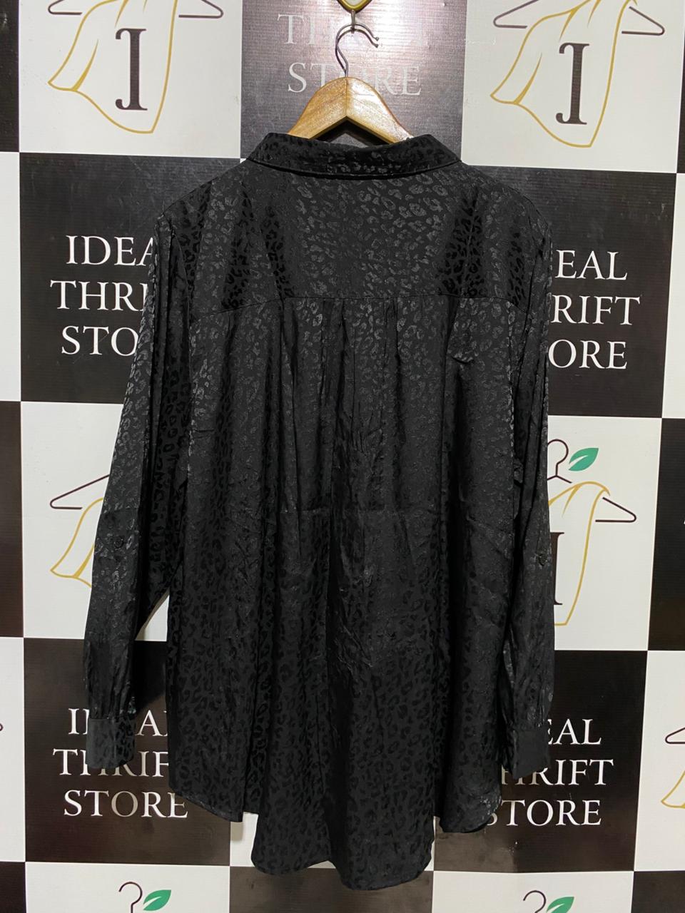 AUTOGRAPH |XL| BUST 26| B20| AUTOGRAPH ANIMAL PRINT BLOUSE - ONYX BLACK