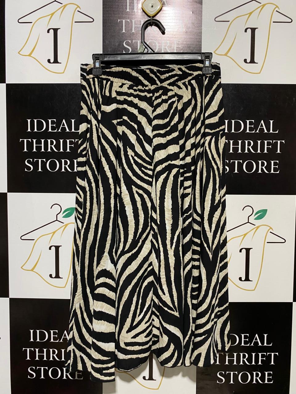DOROTHY PERKINS |M| WAIST 28| B20| ZEBRA PRINT MIDI SKIRT - MONOCHROME CHIC