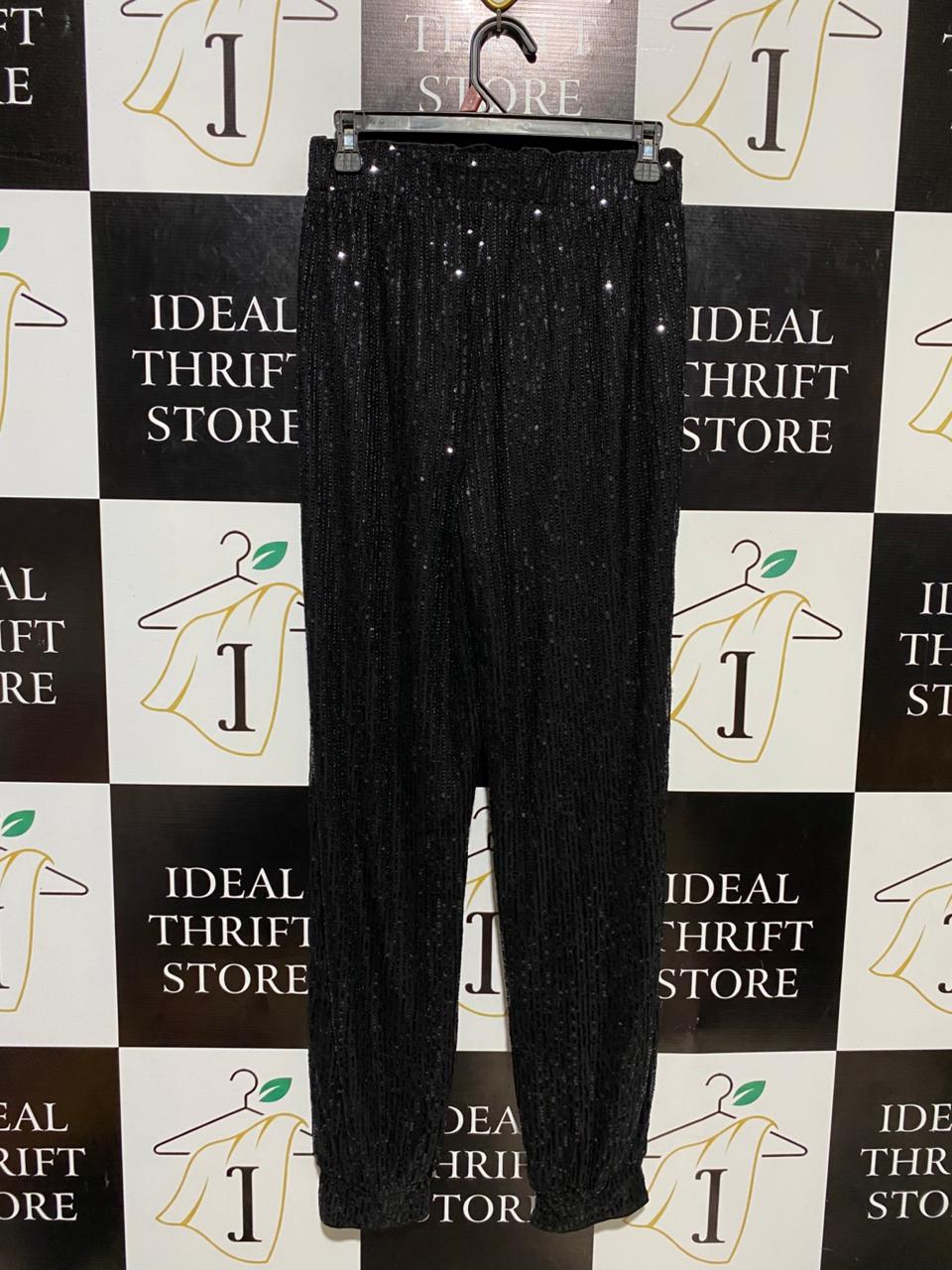 SHEIN |M| WAIST 27| B20| BLACK SHIMMER SEQUIN JOGGER PANTS