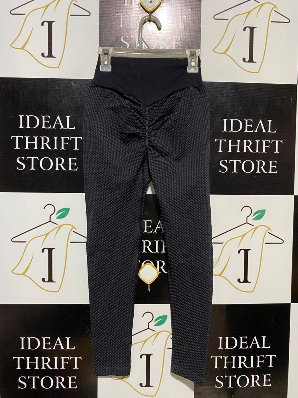 ANKO ACTIVE |XXS| WAIST 20| B20| PREMIUM BLACK TEXTURED HIGH-WAISTED ACTIVEWEAR LEGGINGS