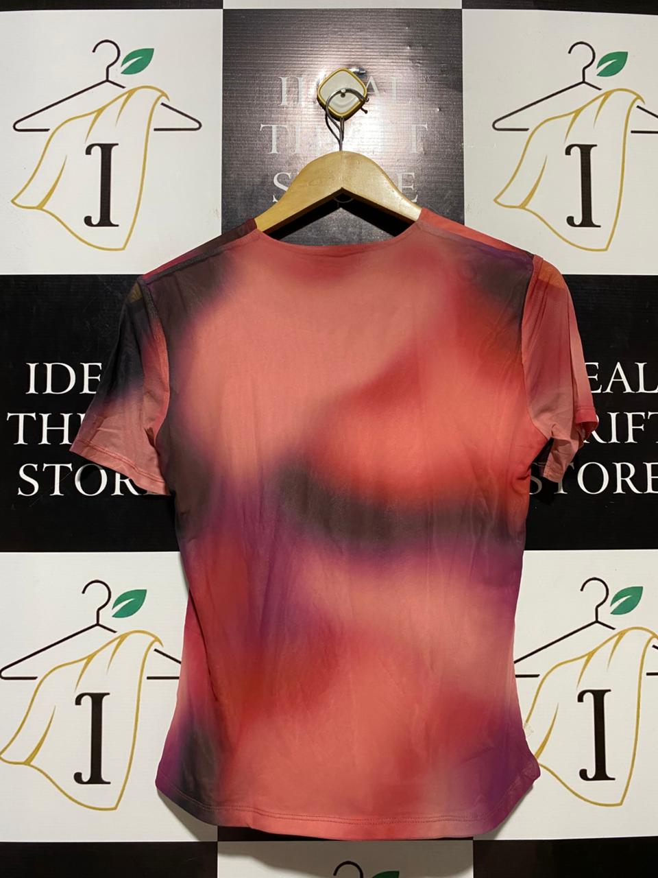 C&A |M| BUST 17| B20| VIBRANT MULTICOLOR RUCHE FRONT MESH TOP