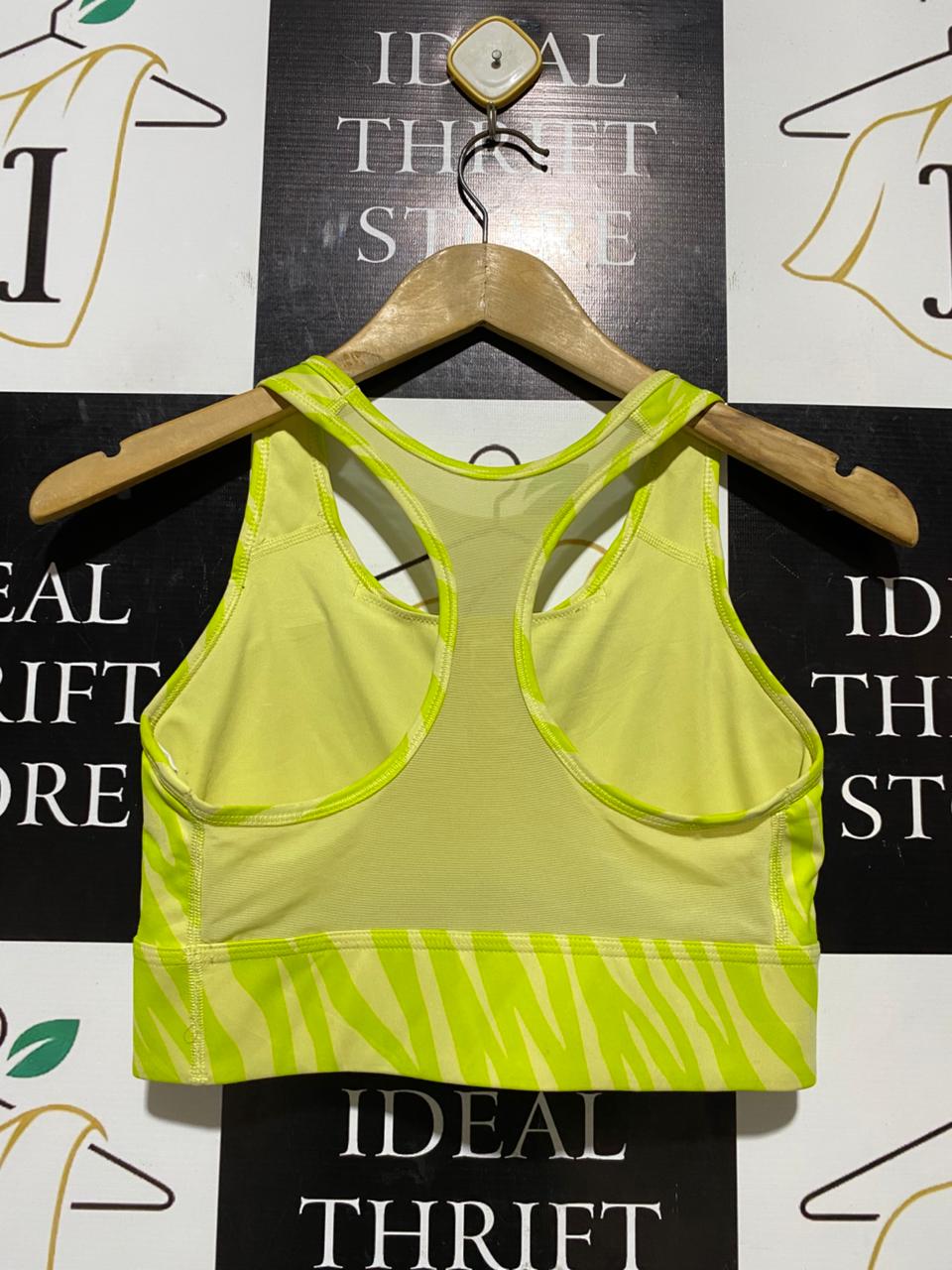 NIKE |M| BUST 14| B20| LIME GREEN ZEBRA PRINT SPORTS BRA