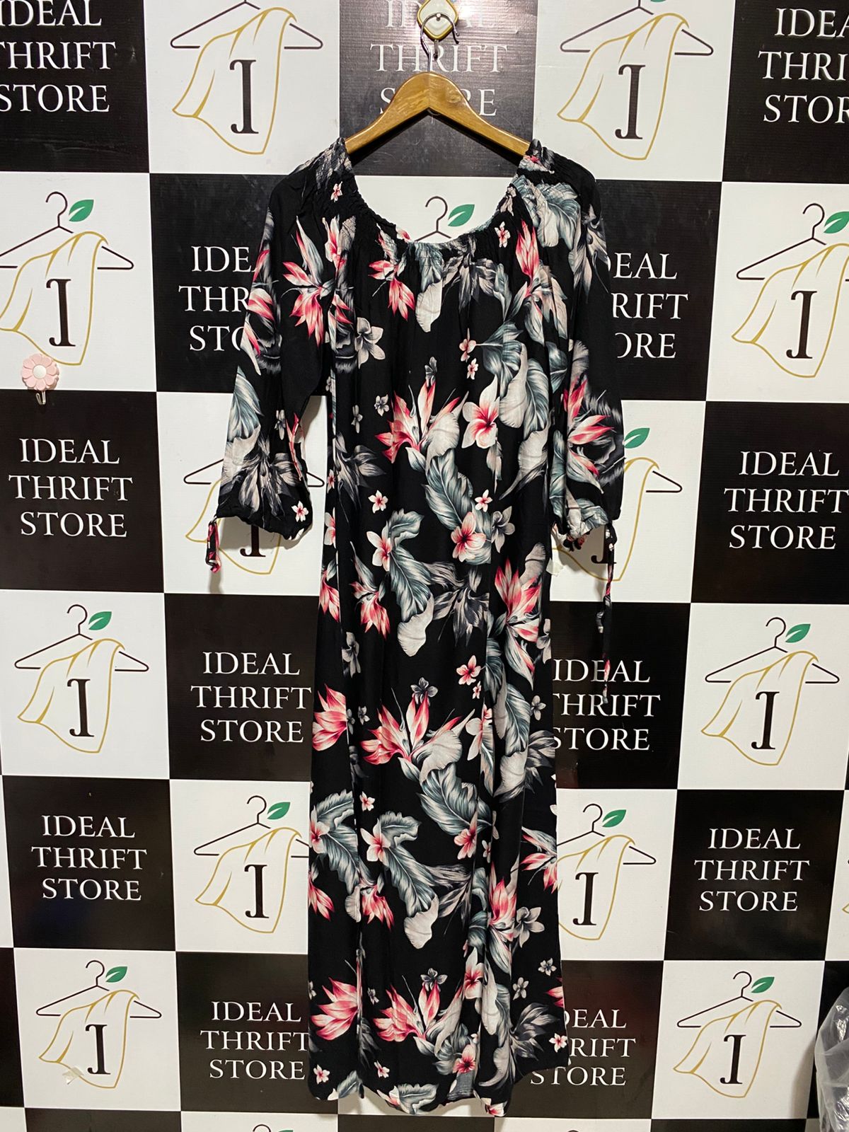 B COLLECTION |M| BUST 19| B21| TROPICAL FLORAL MAXI DRESS