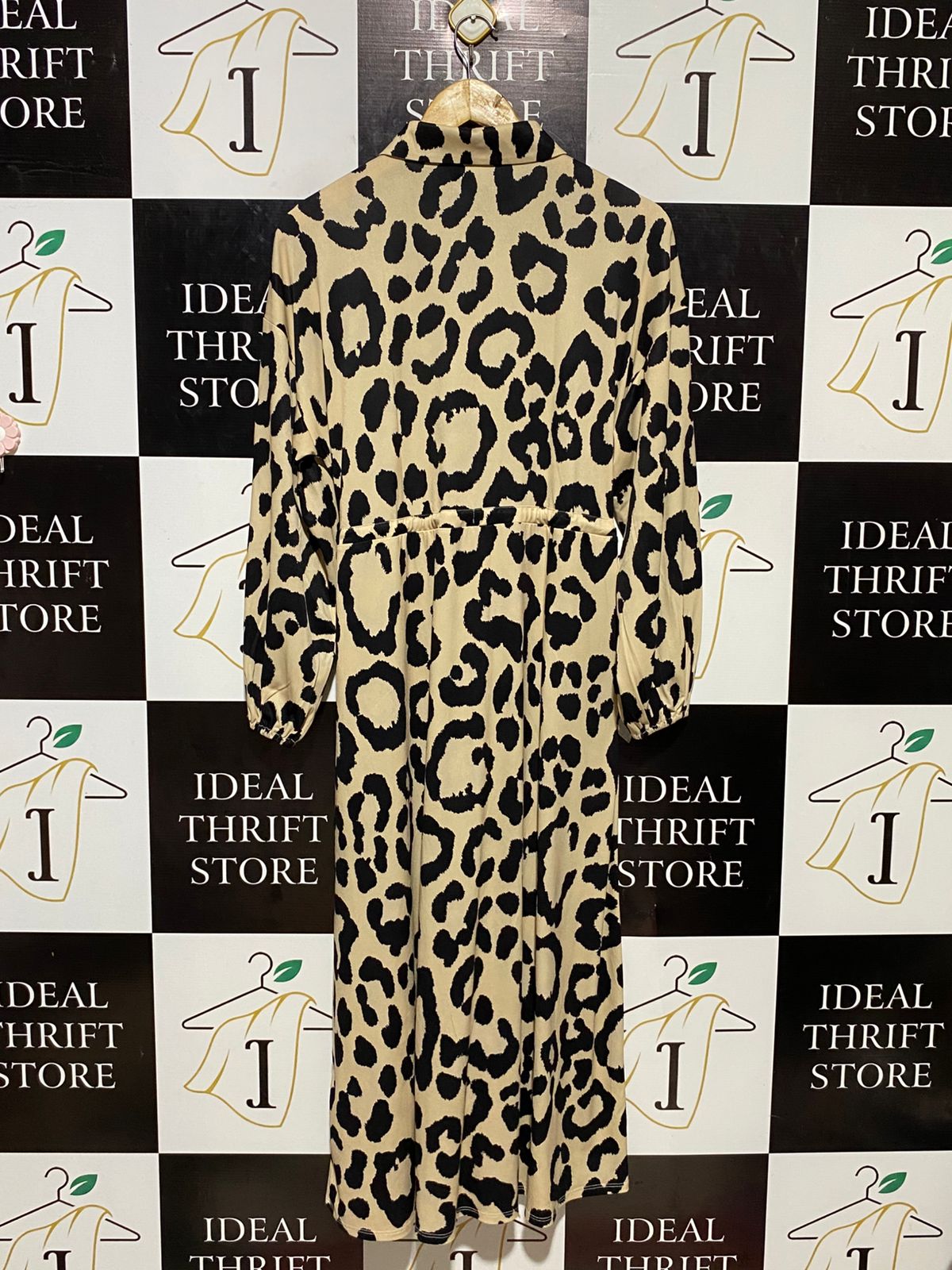 ASOS |XL| BUST 21| B21| LEOPARD PRINT MAXI SHIRT DRESS