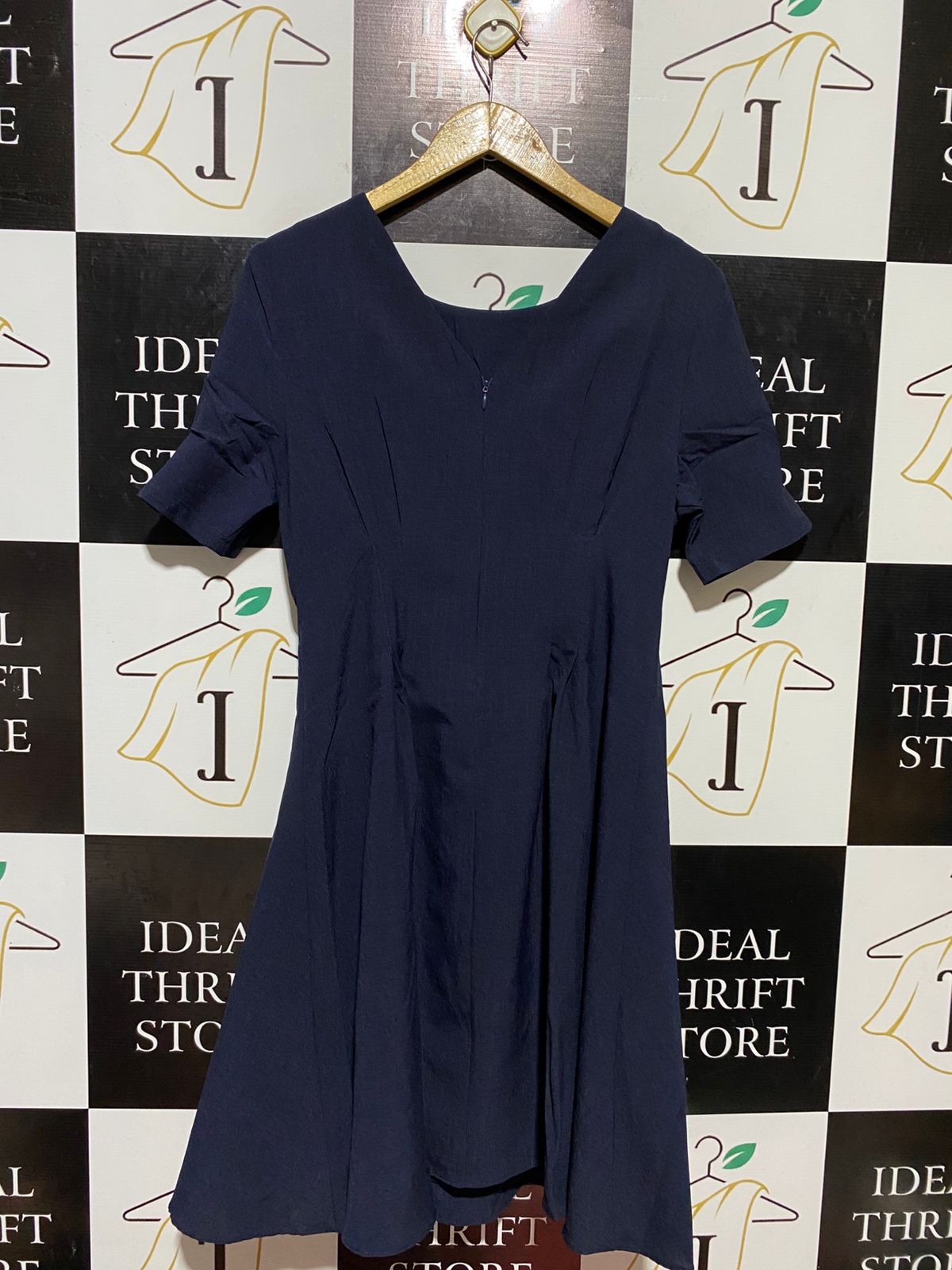 LITTLE MISTRESS |M| BUST 17| C2| NAVY BLUE SHORT SLEEVE A-LINE MINI DRESS