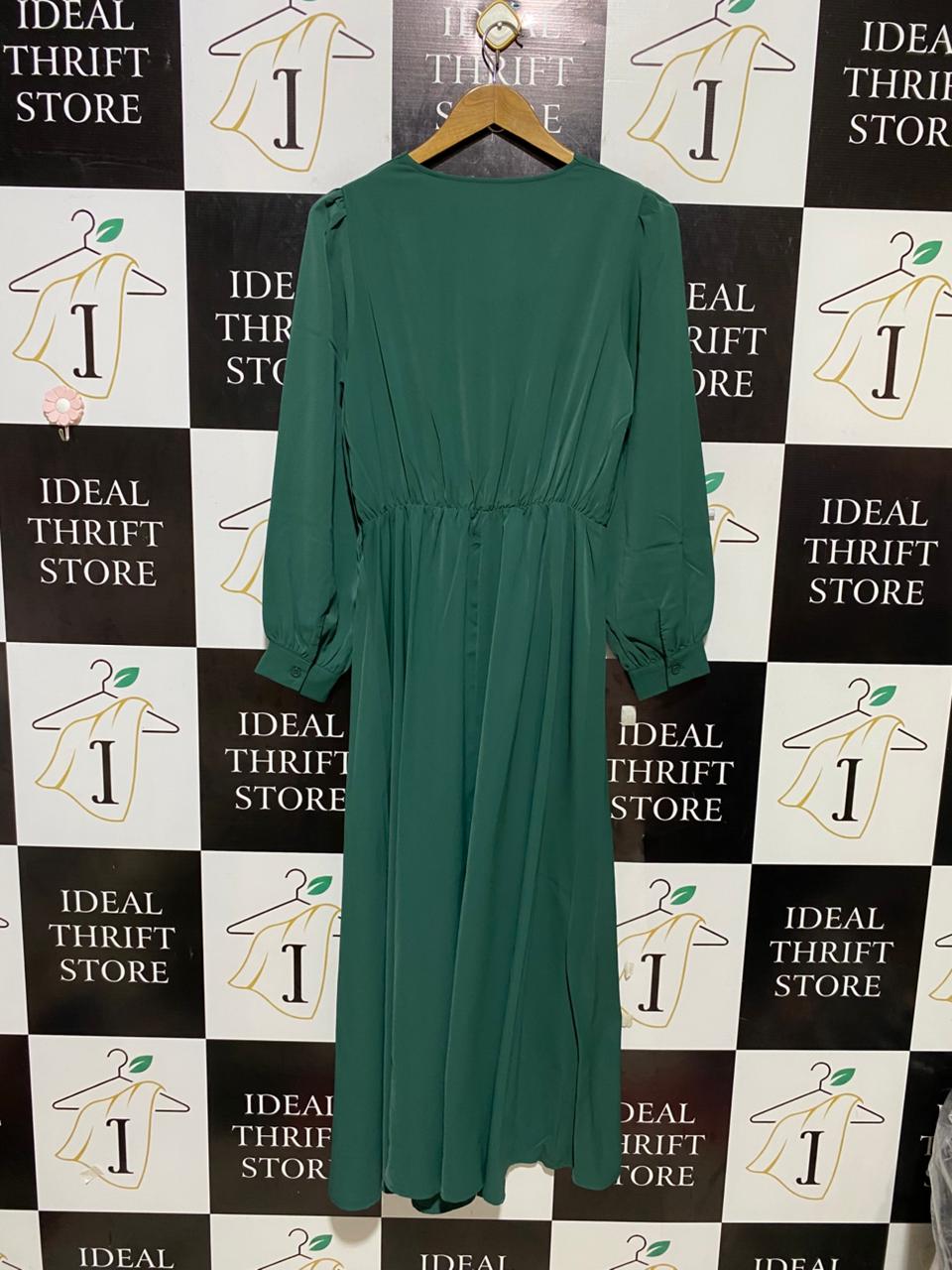 SHEIN |M| BUST 18| B21| EMERALD GREEN COWL NECK MAXI DRESS