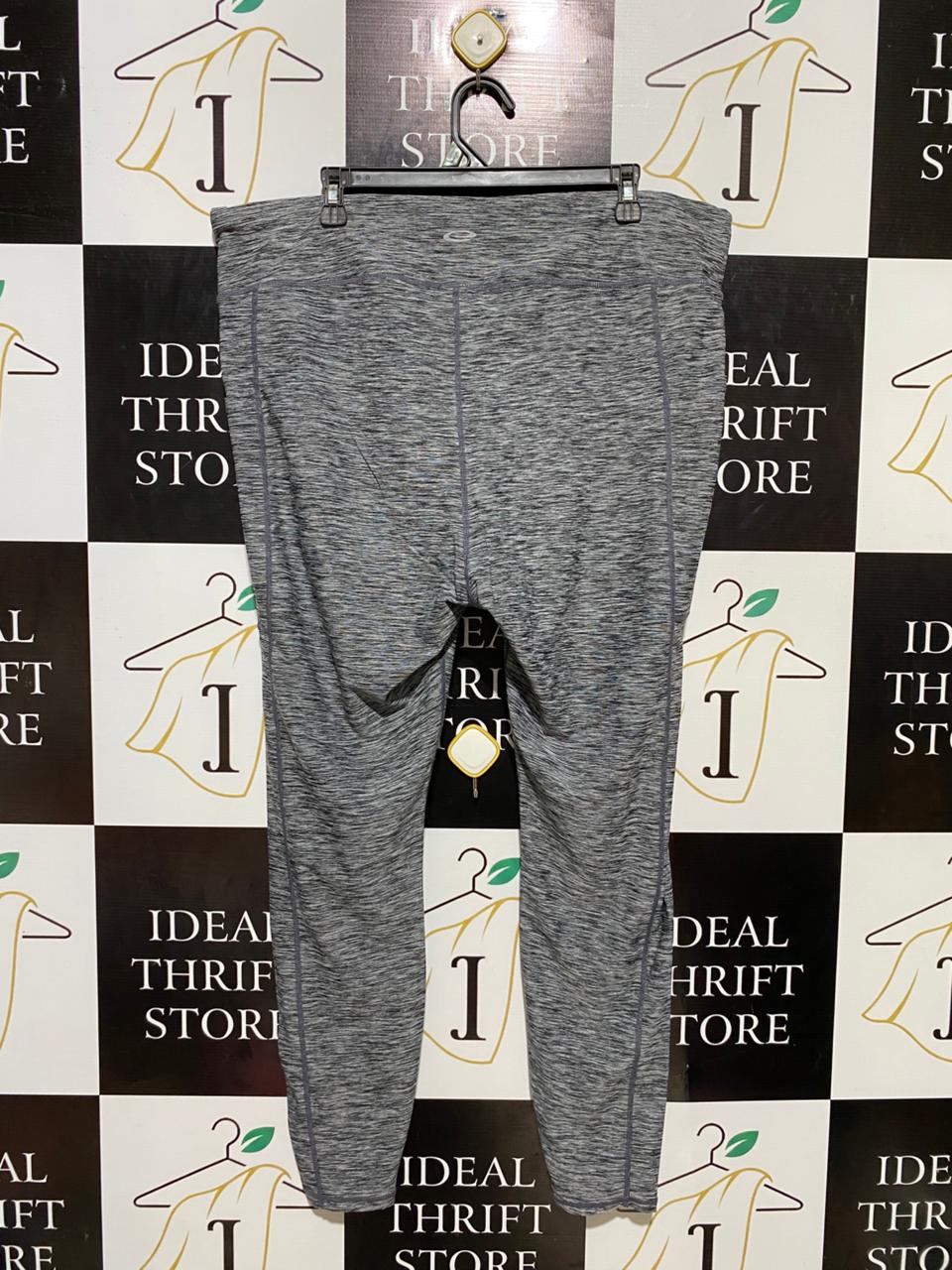 ELITE |XXL| WAIST 40| B21| WOMEN'S HIGH-WAISTED HEATHERED GREY PERFORMANCE LEGGINGS