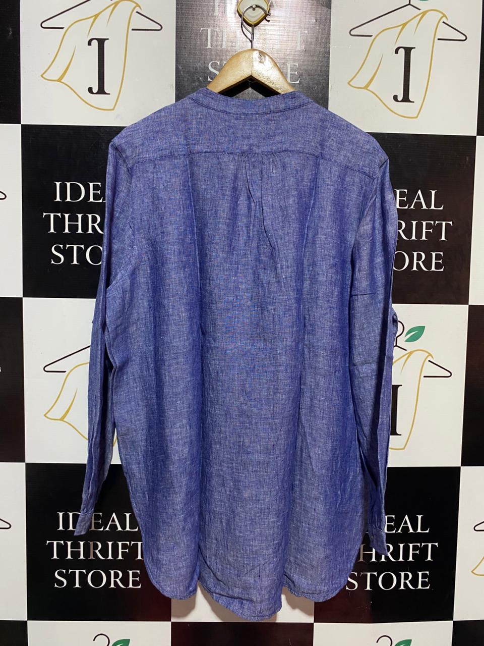 M&S |XL| BUST 25| B22| CHAMBRAY BLUE LINEN-BLEND TUNIC