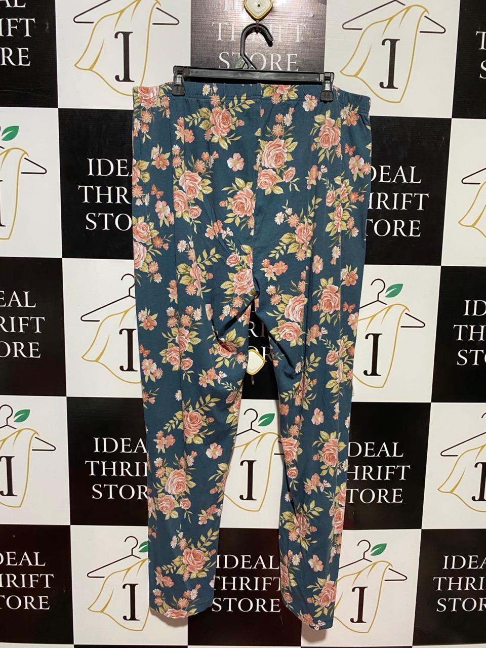 |XXL| WAIST 38| B22| WOMEN'S VINTAGE FLORAL PRINT LOUNGE PANTS