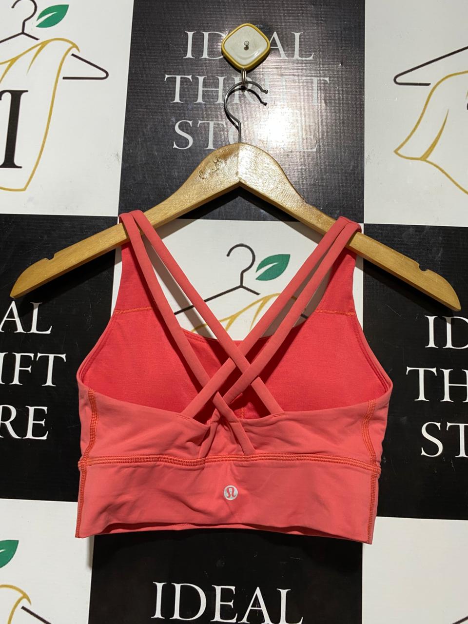 LULULEMON |XS| BUST 12| ENERGY BRA LONG-LINE - GUAVA PINK