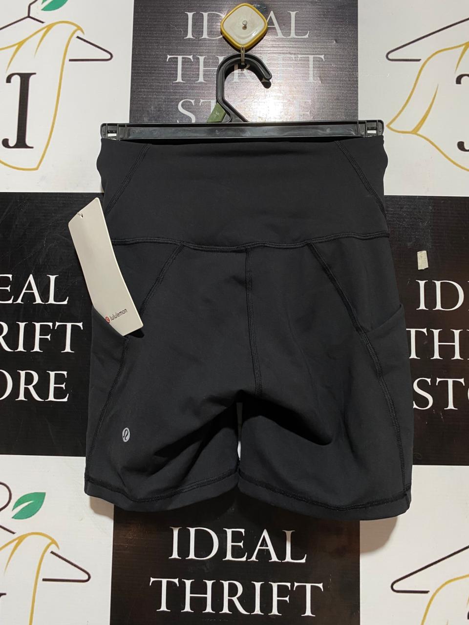 LULULEMON |XS| WAIST 22| RISE SHORTS WITH POCKETS - BLACK 6" BIKER SHORTS