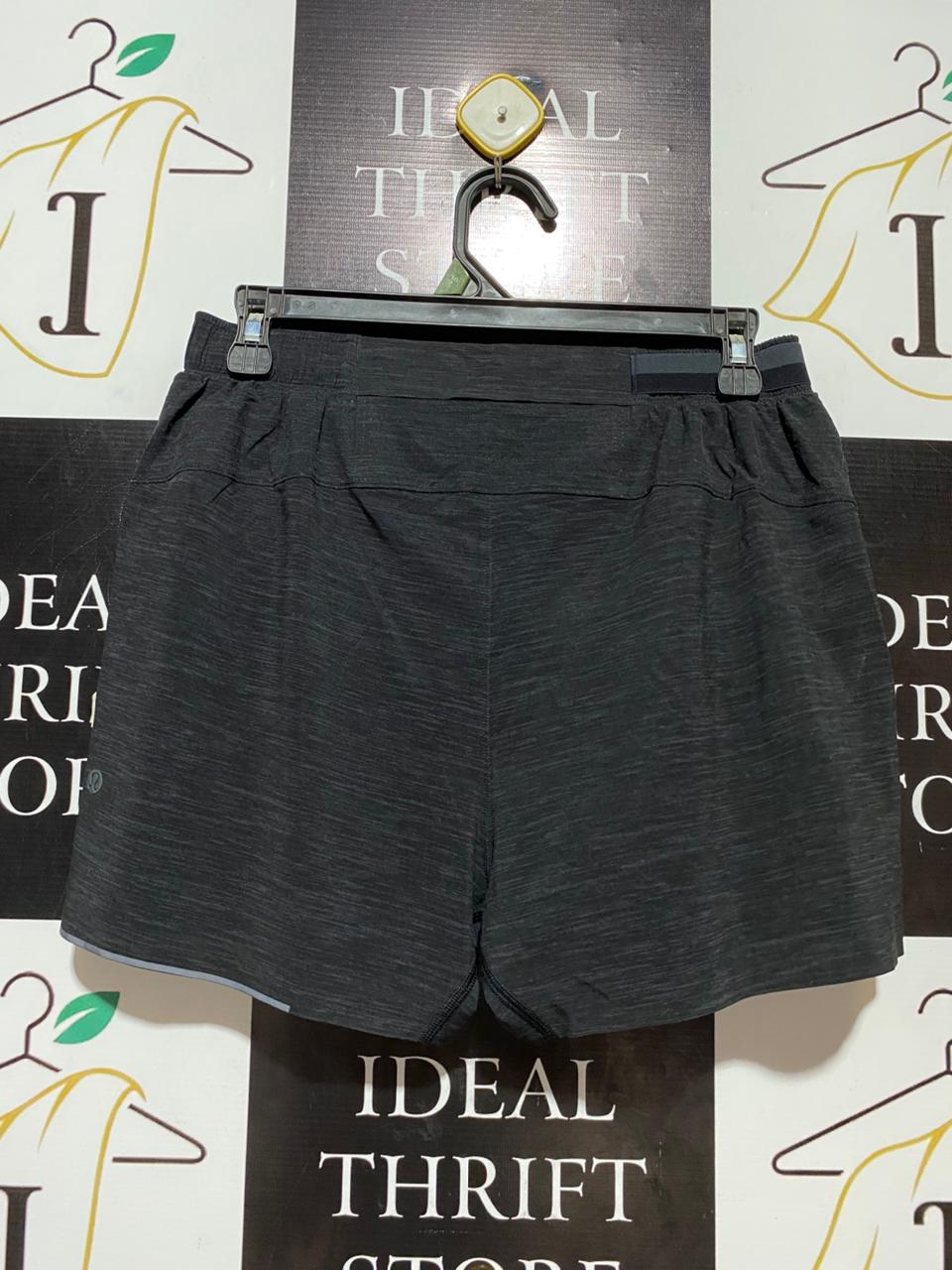 LULULEMON | M| WAIST 28| PACE BREAKER LINED SHORTS IN HEATHERED BLACK
