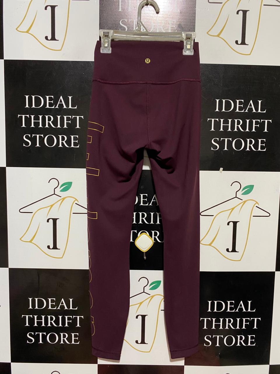 LULULEMON | XXS| WAIST 22| WUNDER TRAIN HIGH-RISE TIGHT 25" WITH GOLD LOGO - CASSIS