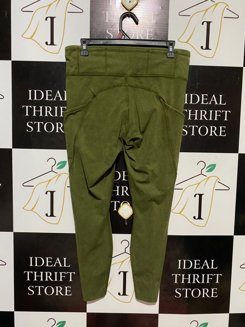 LULULEMON |XL| WAIST 32| HIGH-RISE ALIGN POCKET LEGGINGS – OLIVE GREEN ACID WASH