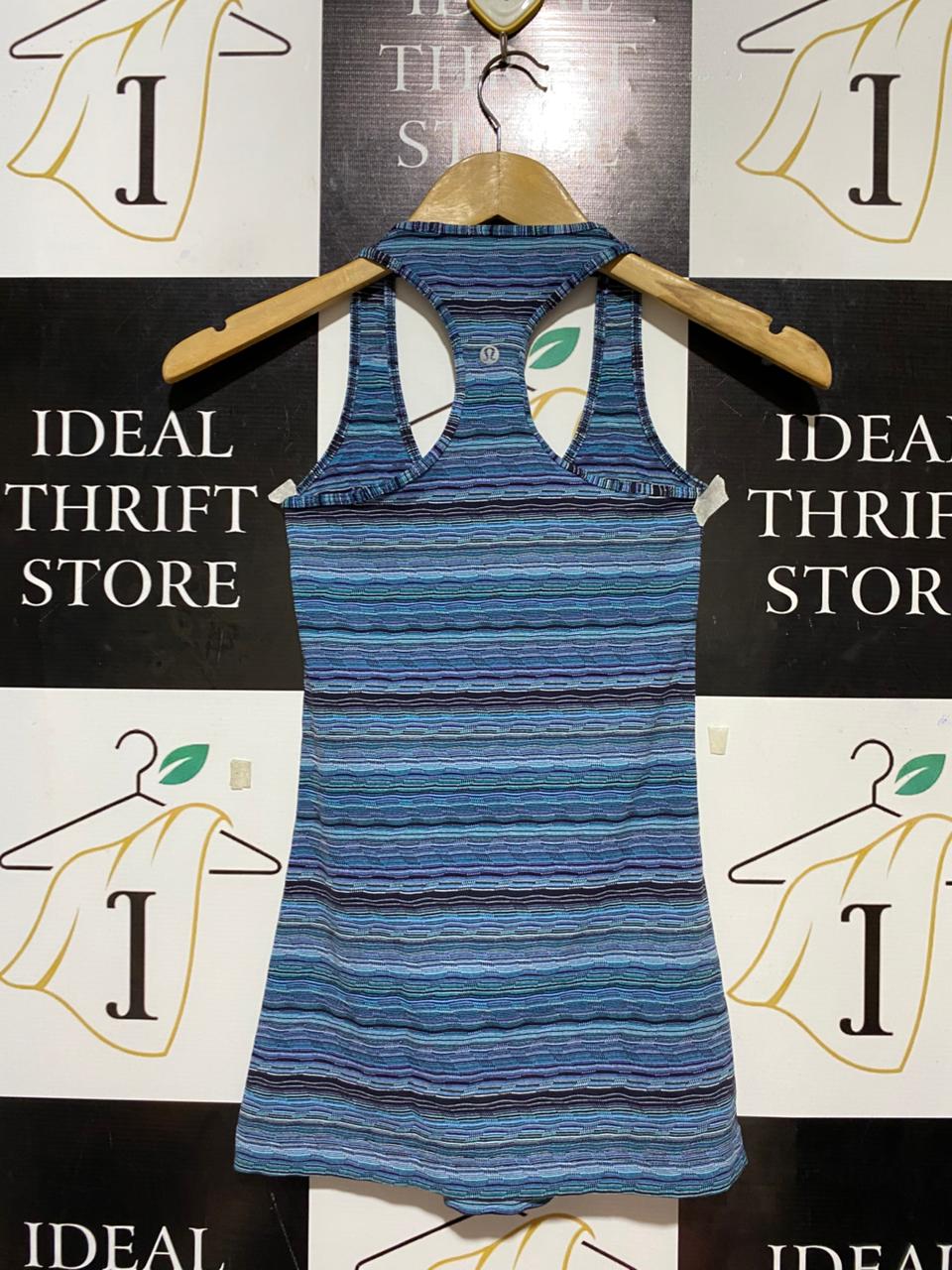LULULEMON |XS| BUST 11| COOL RACERBACK TANK TOP - STRIATED SPACE DYE BLUE
