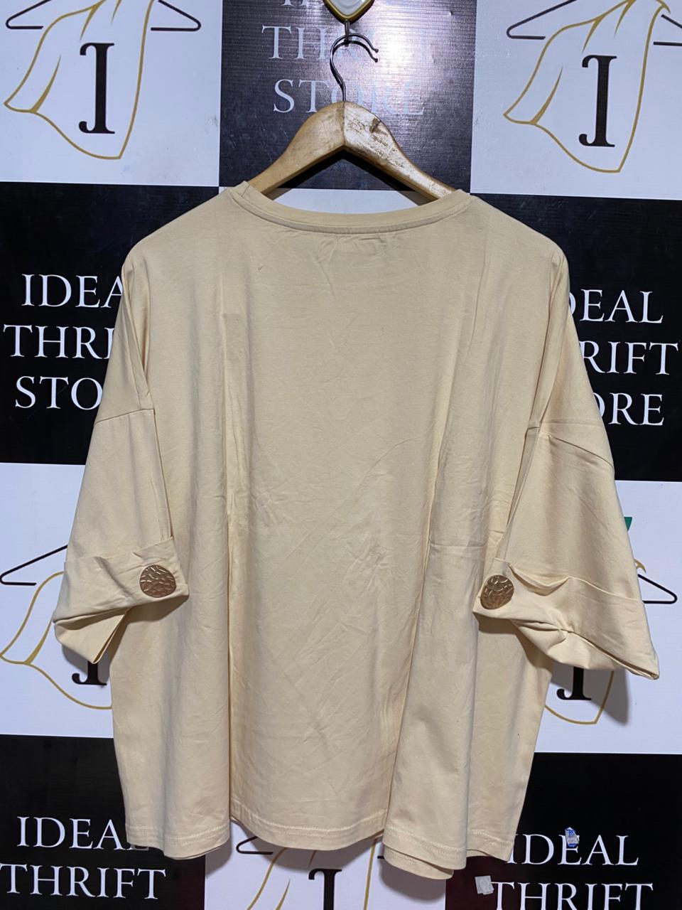 WS2 |L| BUST FREE| B23| PREMIUM OVERSIZED BUTTON-CUFF TEE