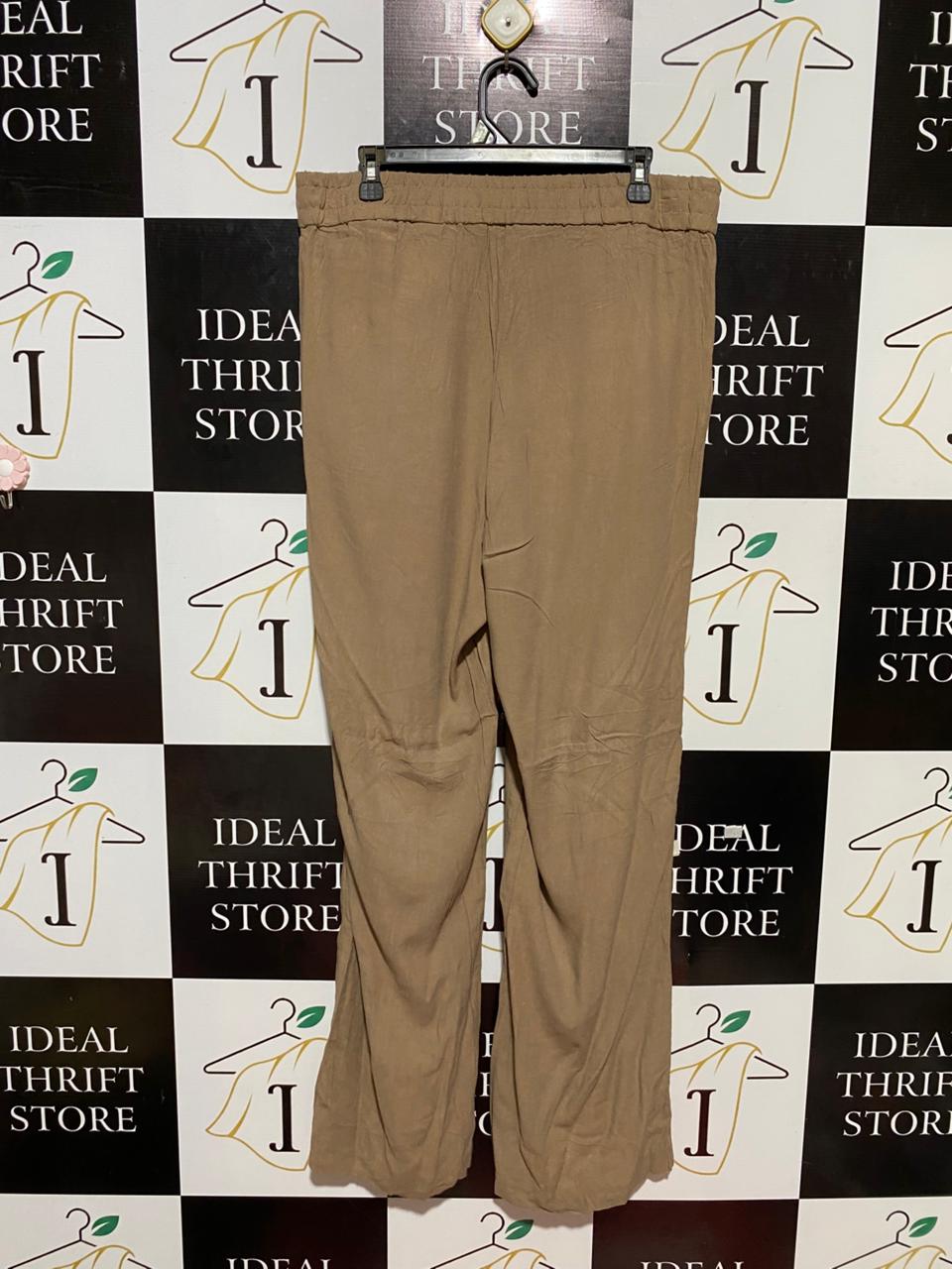 H&M |XXL| WAIST 36| B23| MOCK LINEN WIDE-LEG ELASTIC WAIST TROUSERS