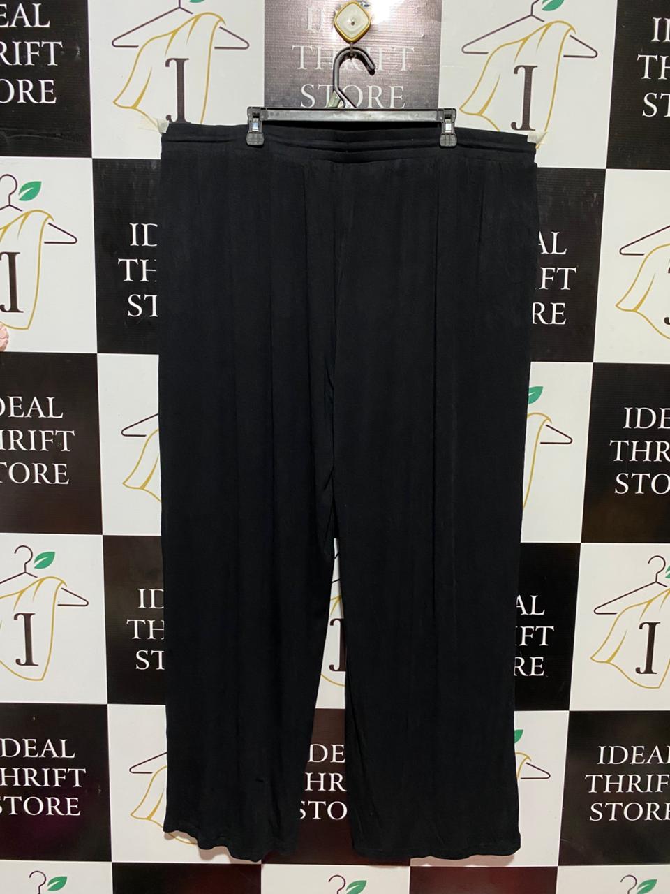 PRIMARK |XXL| WAIST 44| B23| PREMIUM JET BLACK WIDE-LEG LOUNGE PANTS