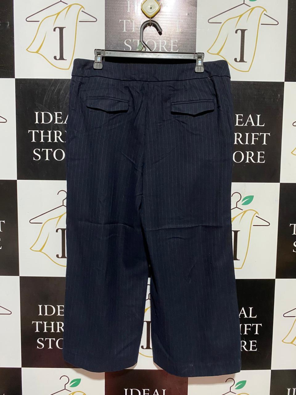 NEXT |XXL| WAIST 35| B24| PREMIUM NAVY PINSTRIPE CROPPED TROUSERS