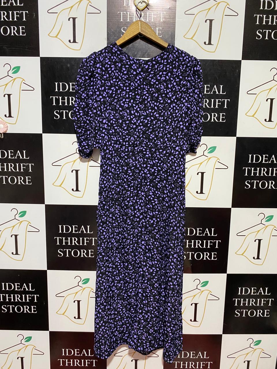 NOBODYS CHILD |M| BUST 18| B23| PURPLE FLORAL MIDI DRESS