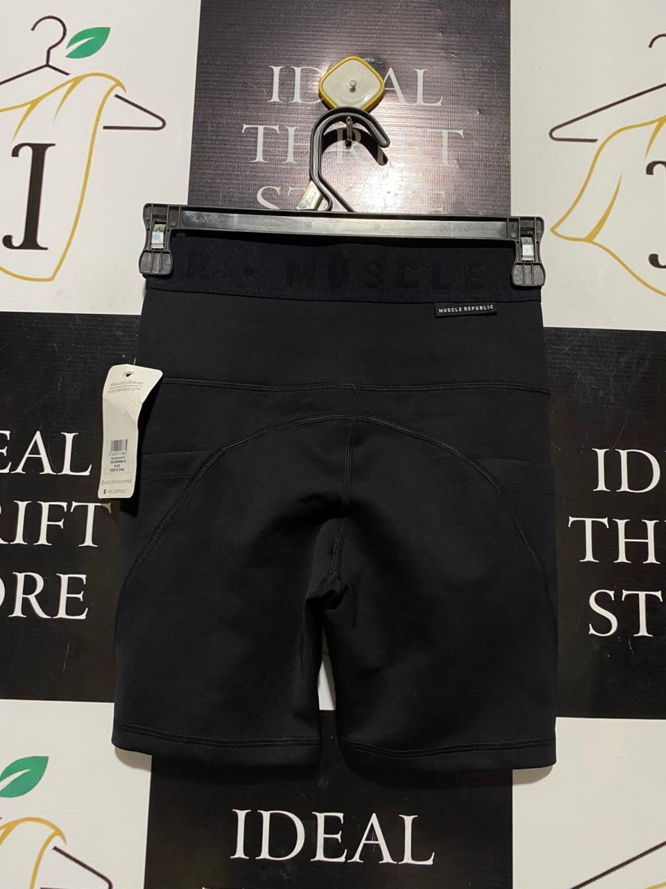 MUSCLE REPUBLIC |XS| WAIST 23| B25| WOMEN'S HIGH-WAISTED PERFORMANCE BIKER SHORTS WITH POCKETS