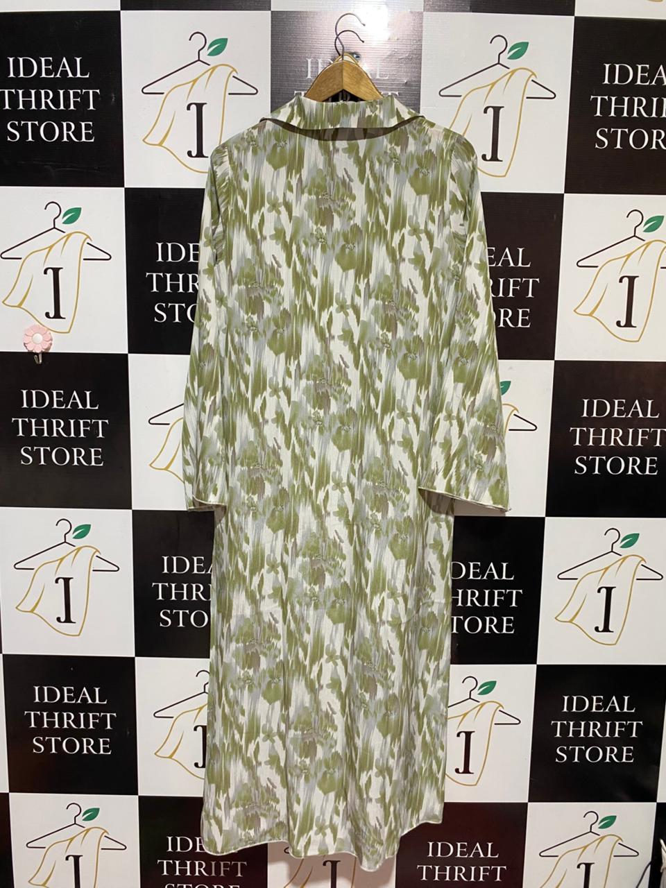 SHEIN CURVE |S| BUST 20| B24| PREMIUM ABSTRACT PRINT LONG SLEEVE MAXI DRESS
