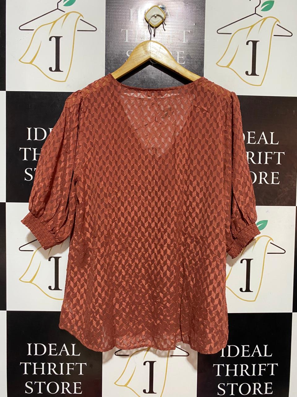 PREVIEW |L| BUST 20| B24| PREMIUM TEXTURED GEOMETRIC PRINT BLOUSE