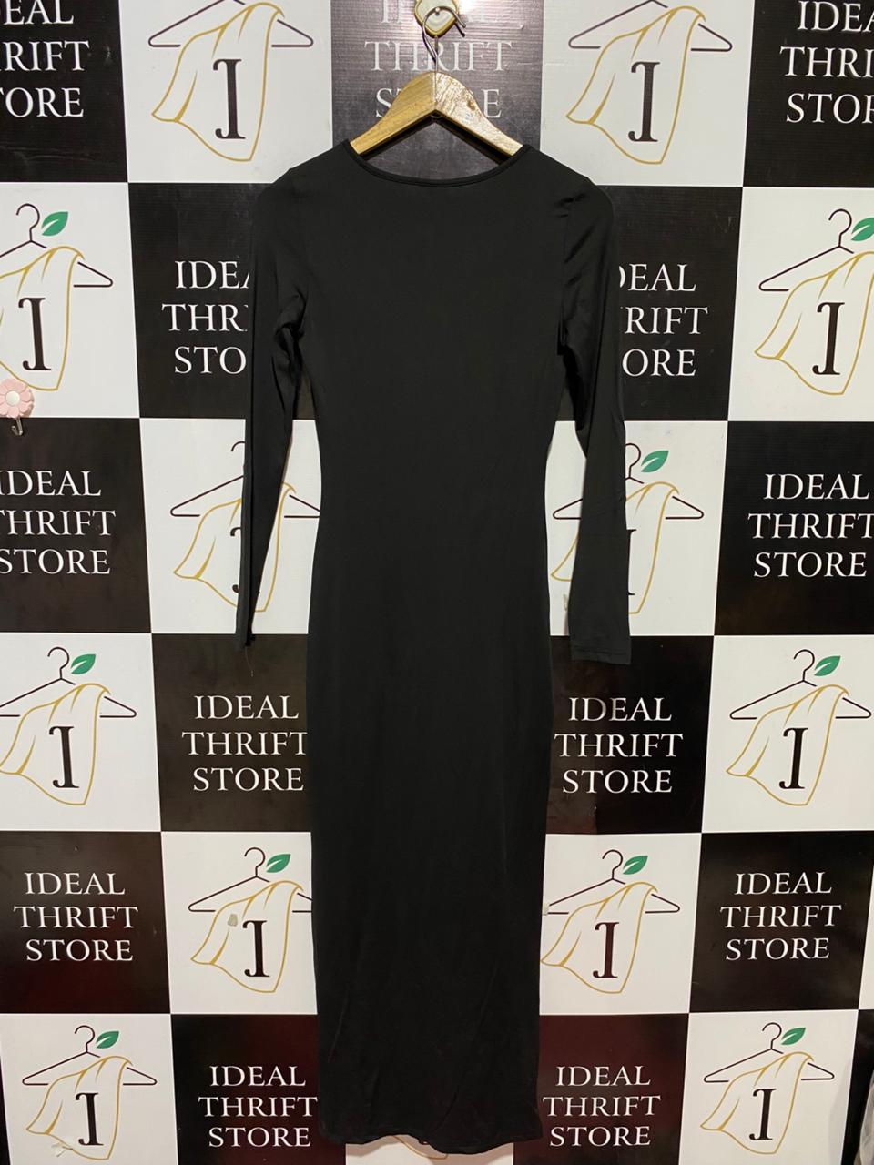 SHEIN |XS| BUST 15| B26| SLEEK MIDNIGHT BLACK BODYCON MAXI DRESS