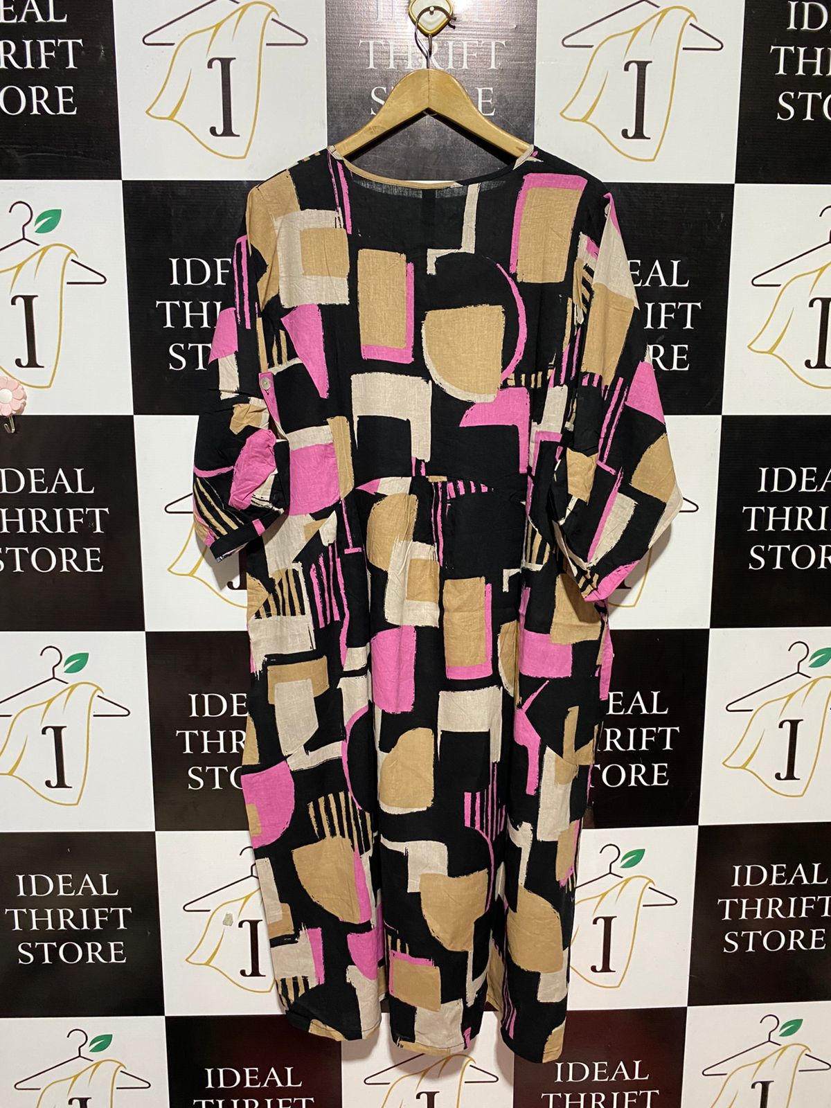 TS |XL| BUST 24| B26| ABSTRACT GEOMETRIC PRINT MIDI DRESS