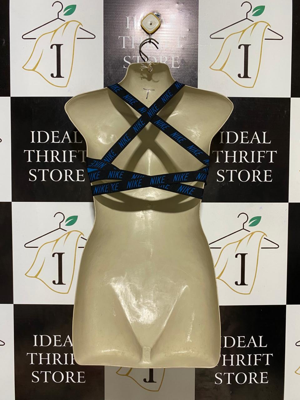 NIKE |S| BUST 13| B26| BLUE INDY STRAPPY CROSS-FRONT SPORTS BRA