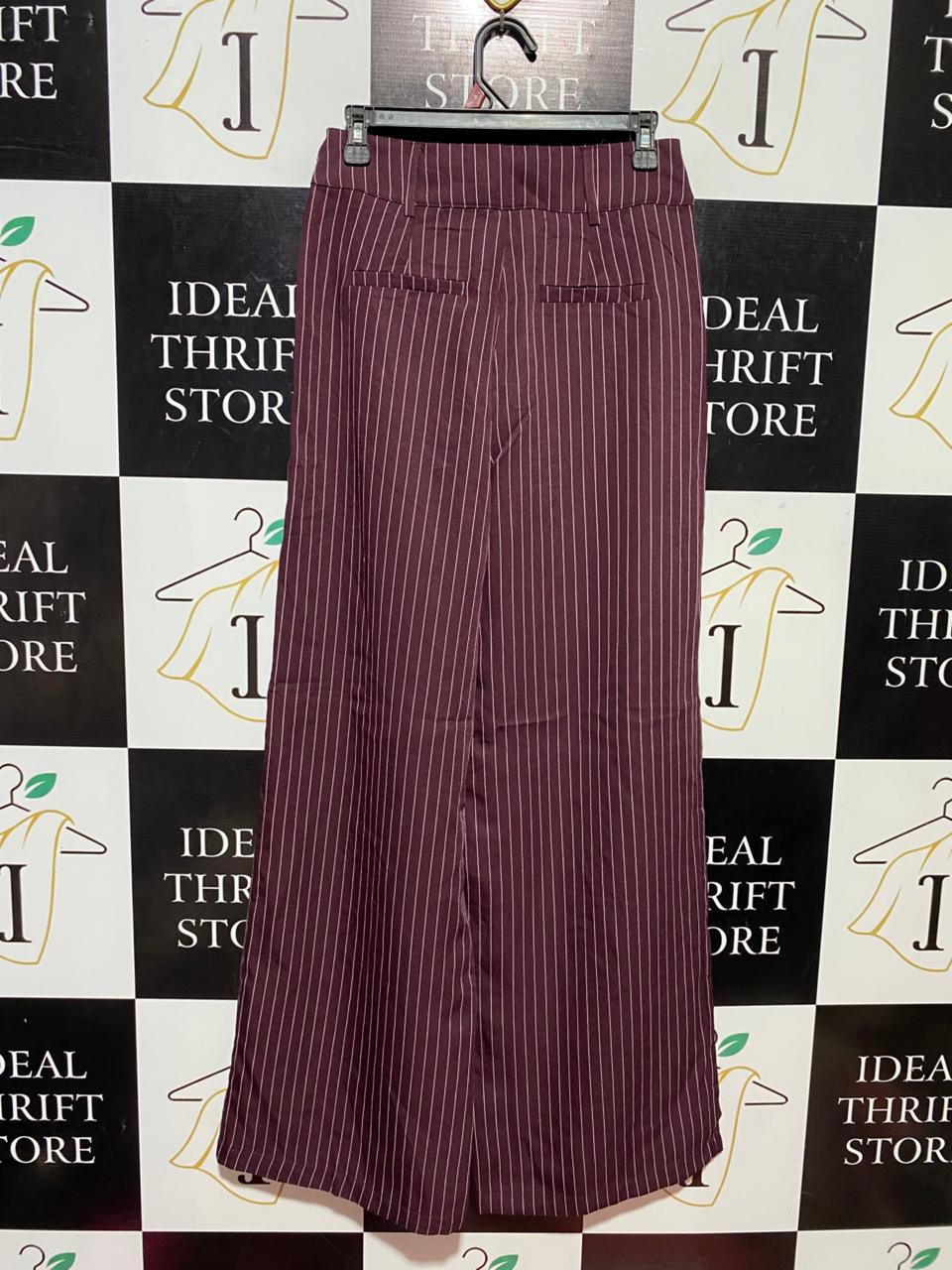 PRINCESS POLLY |S| WAIST 27| B27| HIGH-WAISTED PINSTRIPE WIDE-LEG TROUSERS