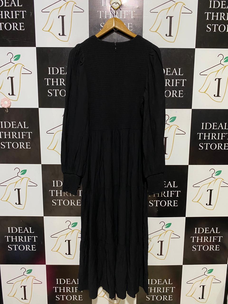 WITCHERY |M| BUST 18| B27| BLACK SMOCKED MIDI MAXI DRESS