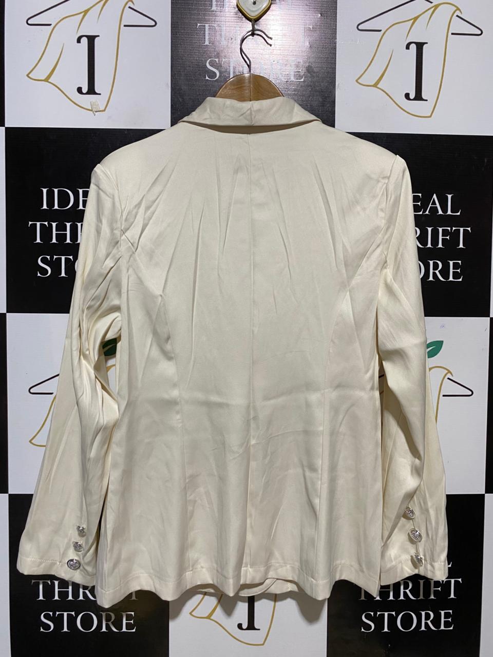 |XL| BUST 22| B26| CLASSIC OFF-WHITE SHAWL LAPEL BLAZER
