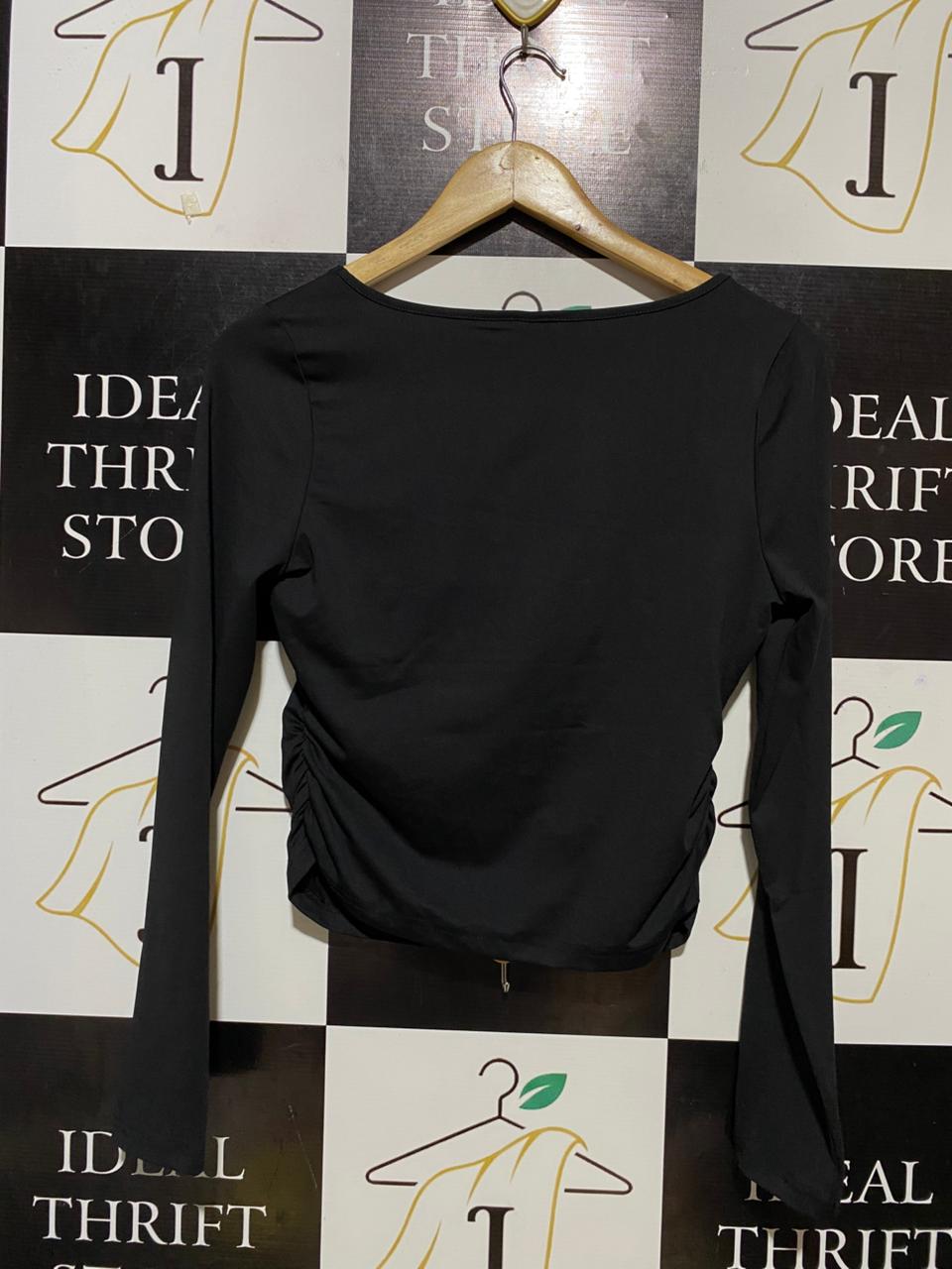 SHEIN |L| BUST 17| B26| RUCHED LONG SLEEVE SCOOP NECK TOP
