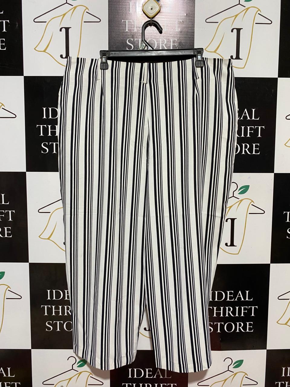 KATIES |XXL| WAIST 38| B26| VERTICAL STRIPED WIDE-LEG TROUSERS