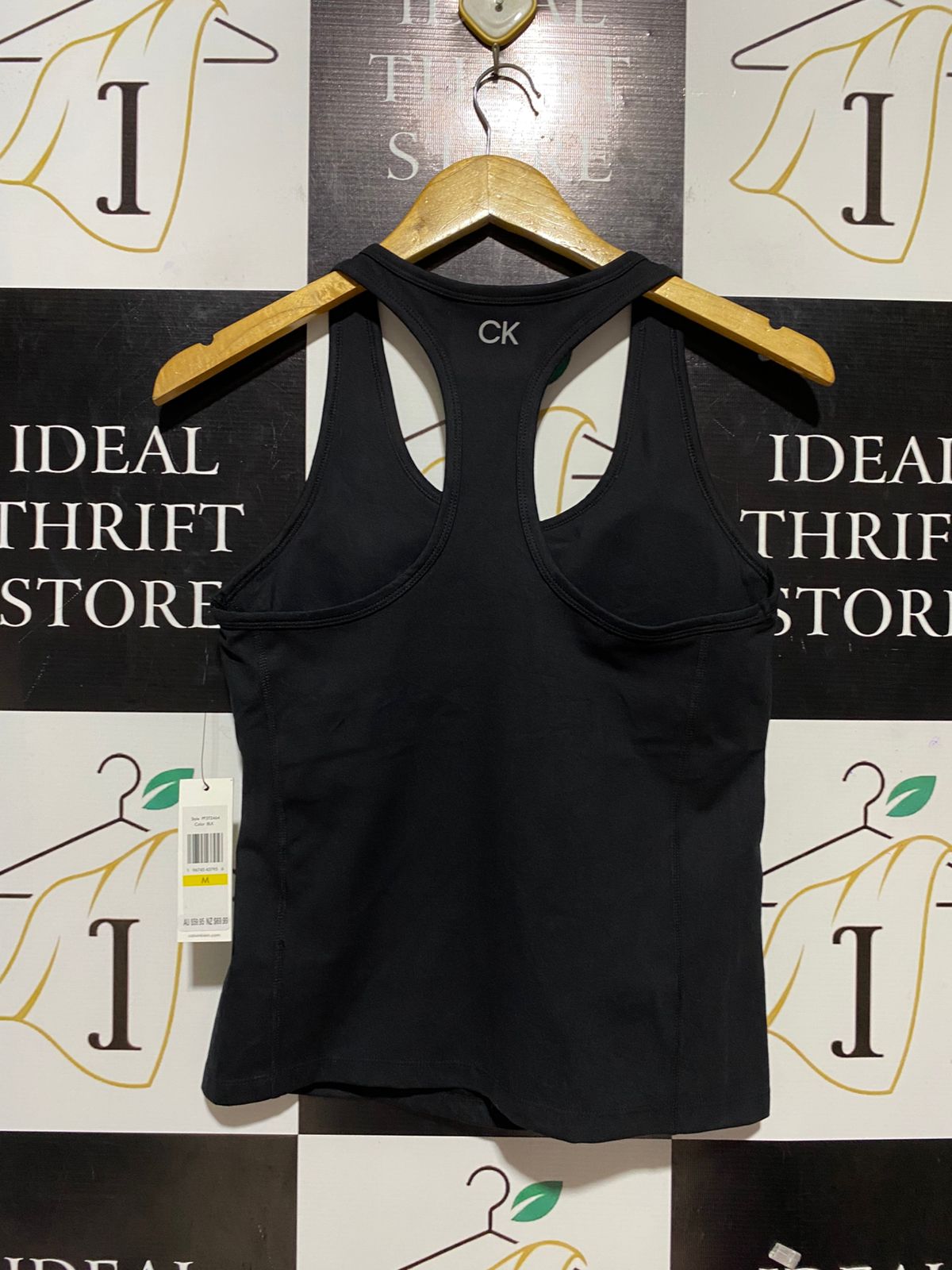 CALVIN KLEIN |M| BUST 15| B28| PERFORMANCE WOMEN JET BLACK RACERBACK TANK TOP