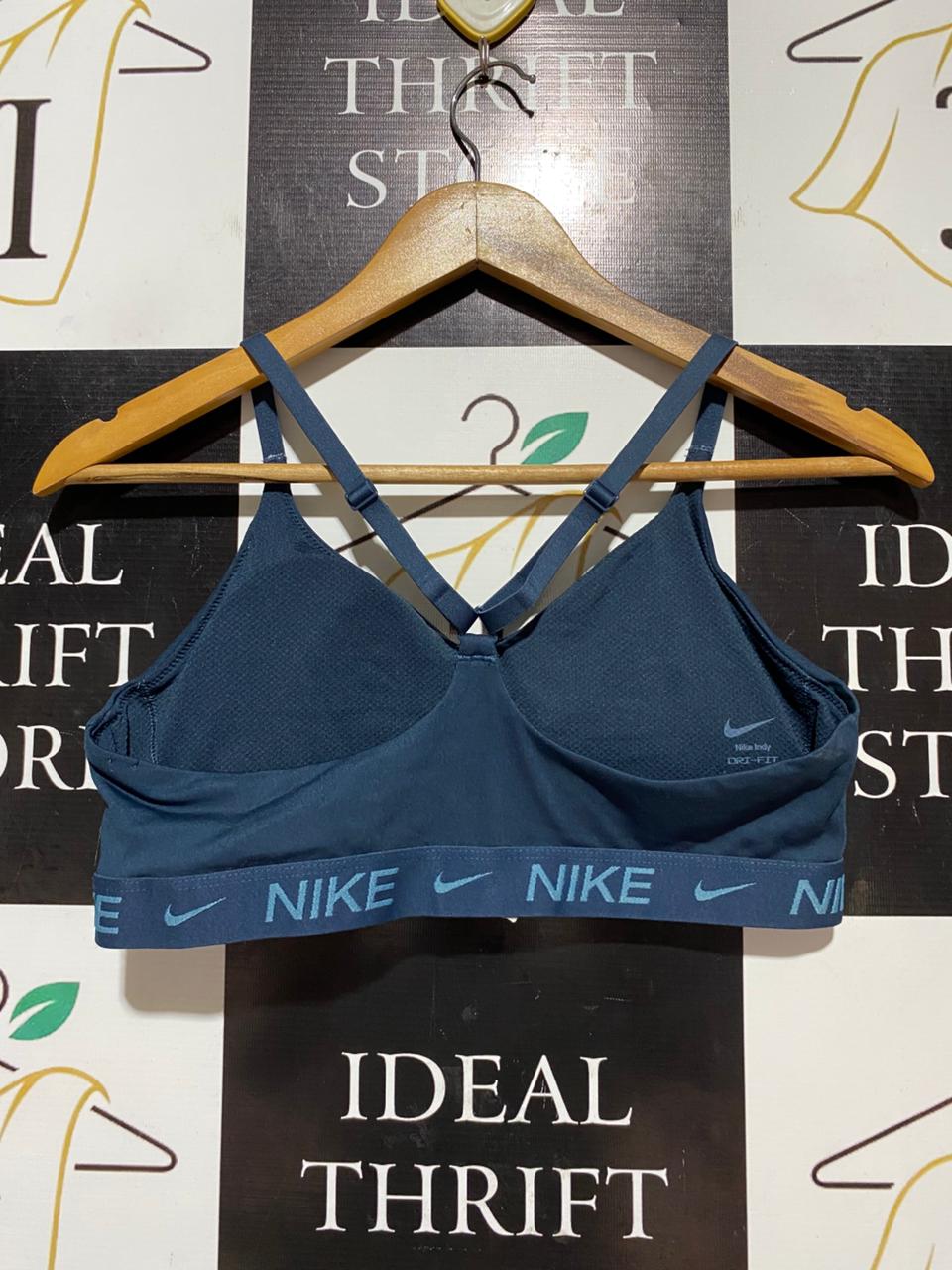 NIKE |L| BUST 15| B28| NAVY BLUE LOGO BAND SPORTS BRA