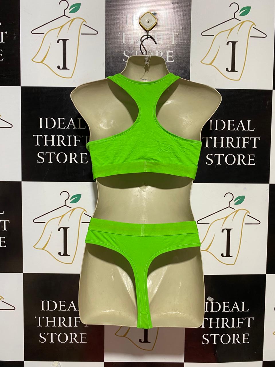 TOMMY HILFIGER |L| B27| WOMEN NEON GREEN LINGERIE SET