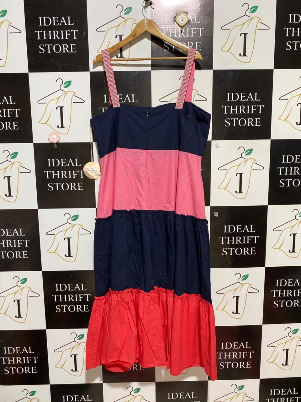 ALESSANDRA |XL| BUST 22| B28| COLOR-BLOCK TIERED STRAPLONG MAXI DRESS