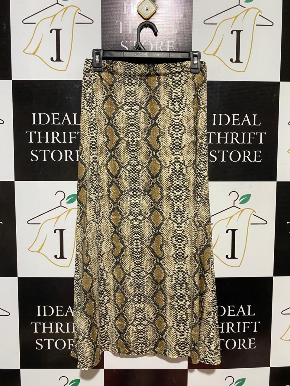 HI MODE |S| WAIST 26| B28| WOMEN'S SNAKESKIN PRINT MAXI SKIRT