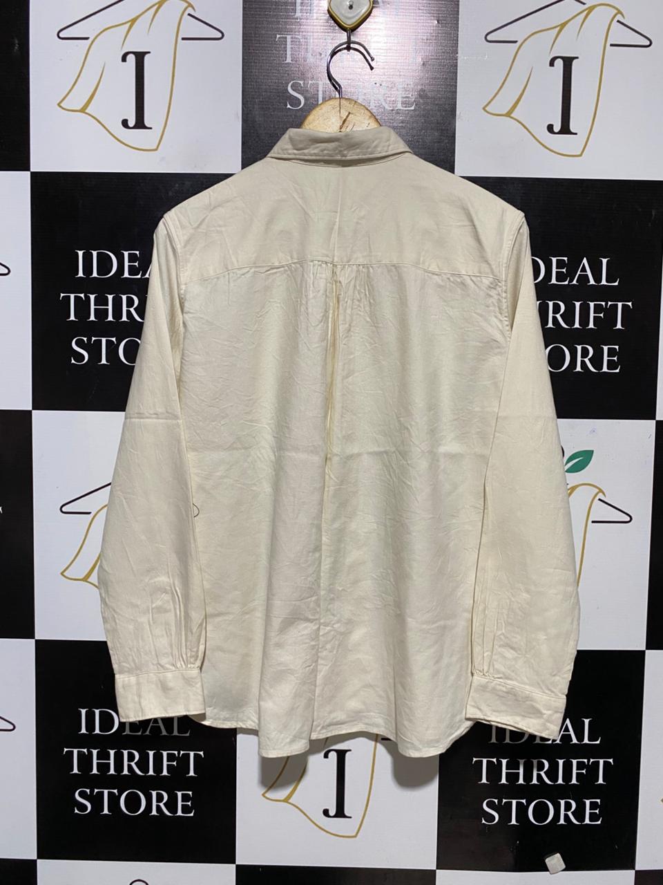 UNIQLO |S| BUST 21| B29| PREMIUM OFF-WHITE LONG-SLEEVE BUTTON-DOWN SHIRT